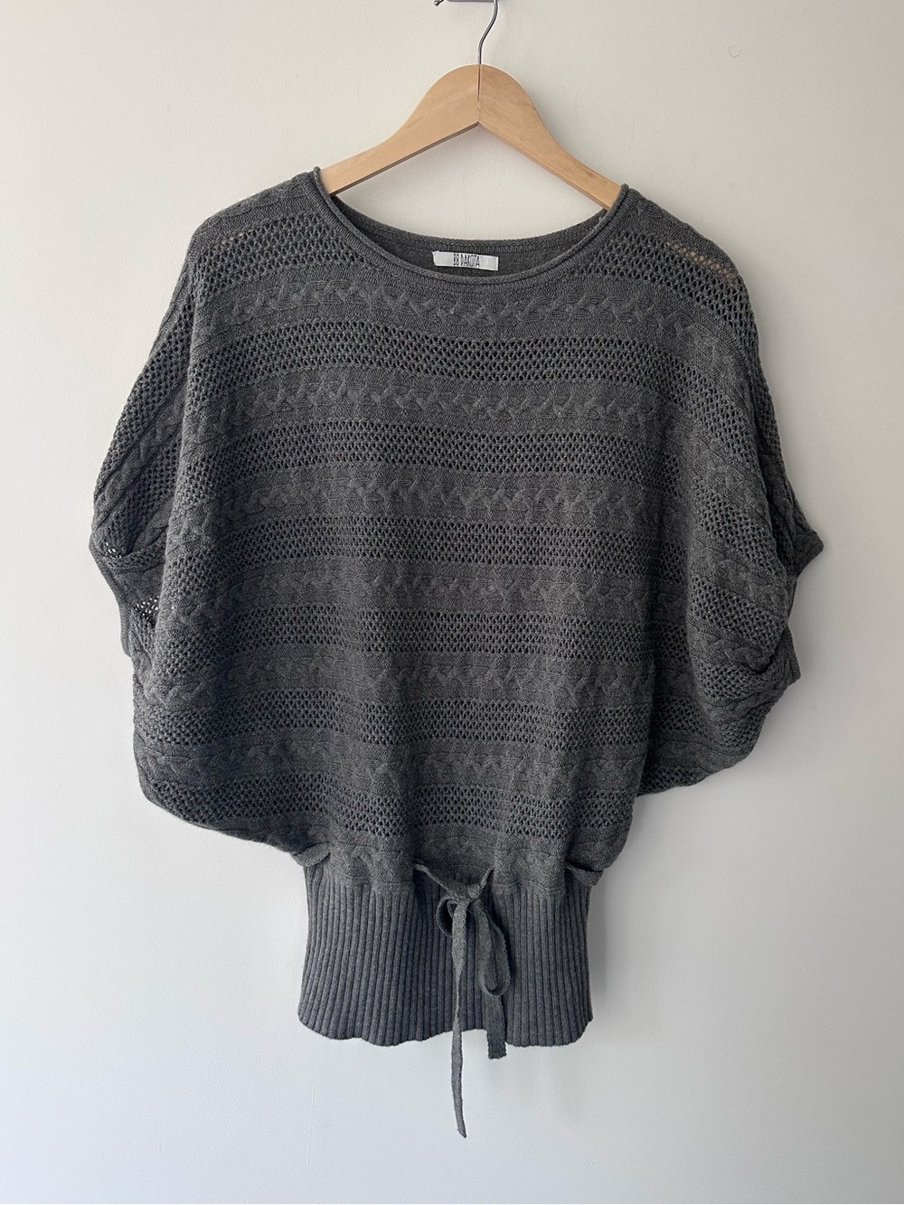NWOT | BB Dakota | Dark Gray Short Sleeve Batwing Fine Knit Sweater